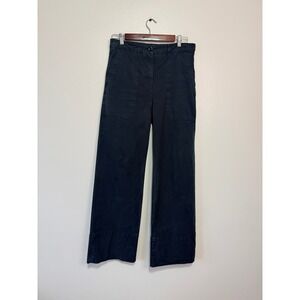 Maeve Anthropologie Colette Navy Blue Utility Wide Leg Pants 6P Womens
